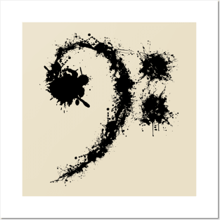Bass Clef Black - Cool Funny Music Lovers Gift Posters and Art